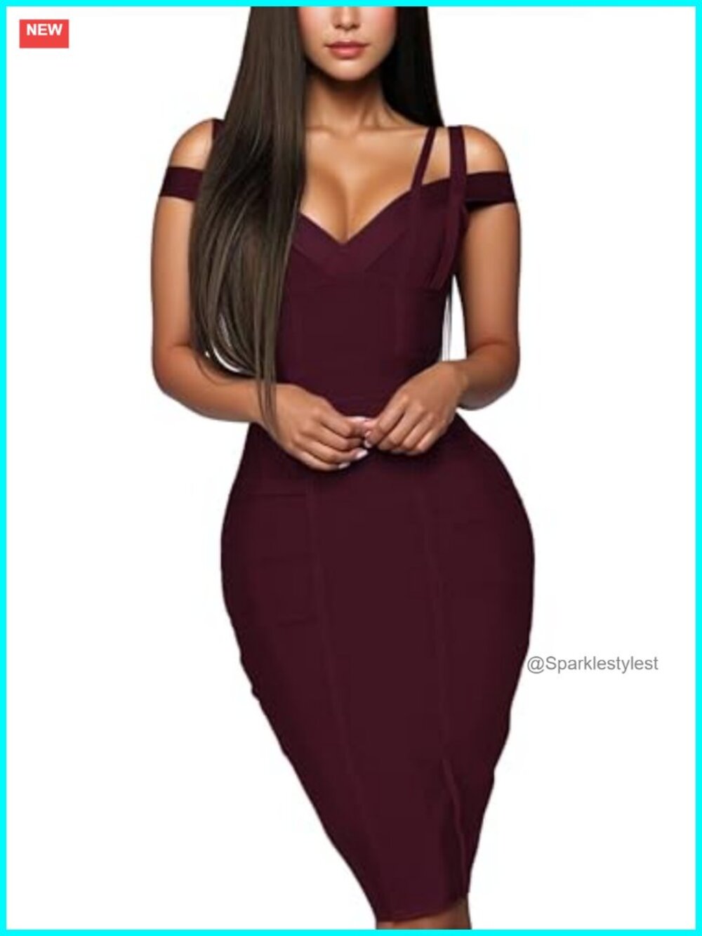 Elegant Bandage Dress Stretch V-Neck Cocktail Party Formal